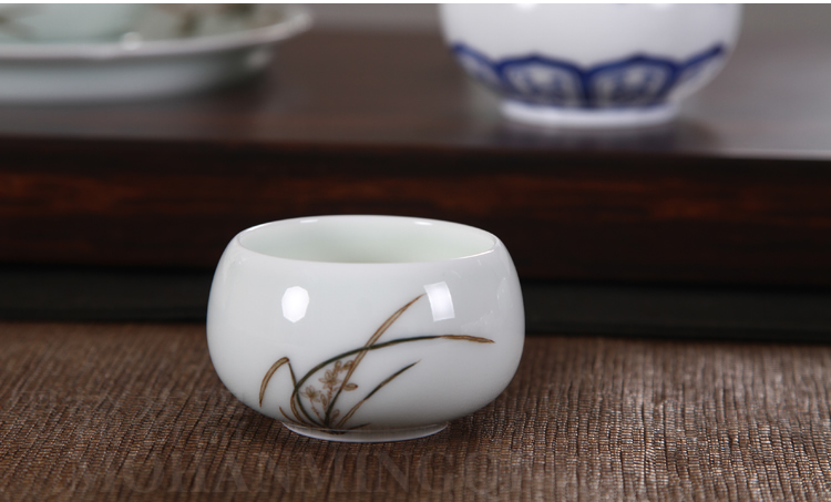 台湾茶具 戏墨 手绘粉彩 釉中彩鼓形杯 品杯 茶杯 功夫茶具 梅花