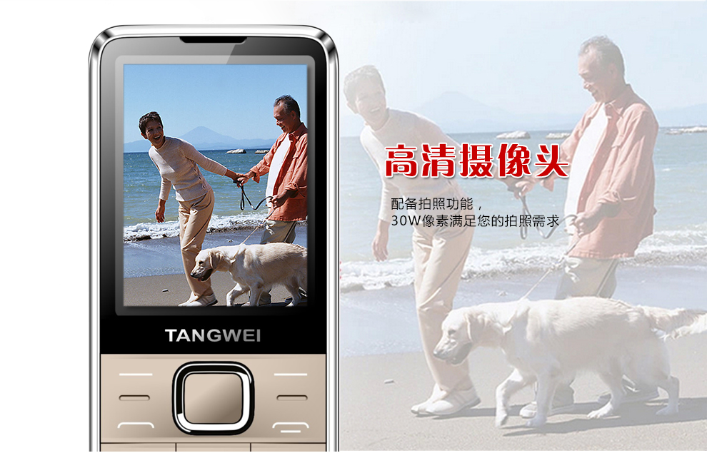 唐为(TANGWEI)TW98C+ 电信2G 老人手机 金色