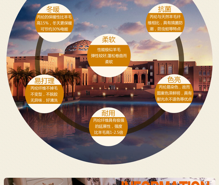 巴比伦（babylon）进口客厅卧室阳台床边仿羊毛地毯 60 800MMx1500MM