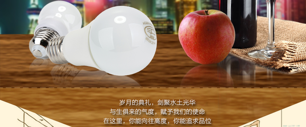 沪字牌led灯泡e27灯泡螺口节能灯灯具E27大口LED球泡 3W E27 白光