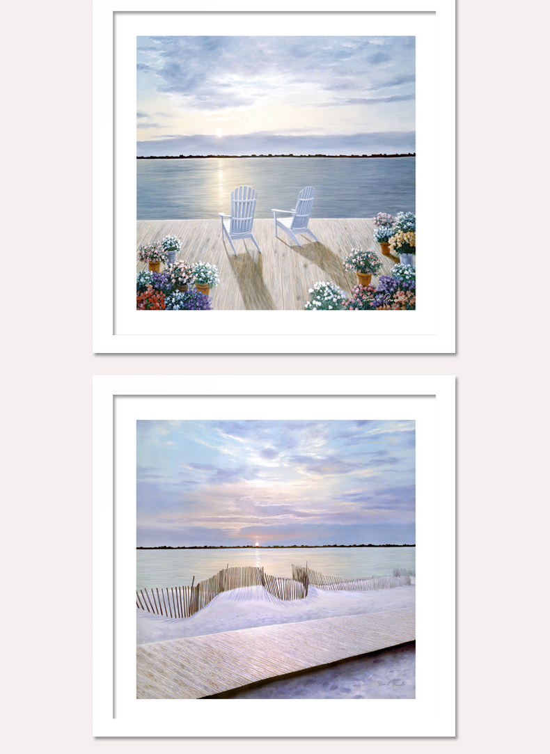 
                                        众画 春暖花开海景画 风景墙画客厅装饰画现代简约有框画客厅沙发背景墙上挂画 春暖花开 白色框一套 50*50                