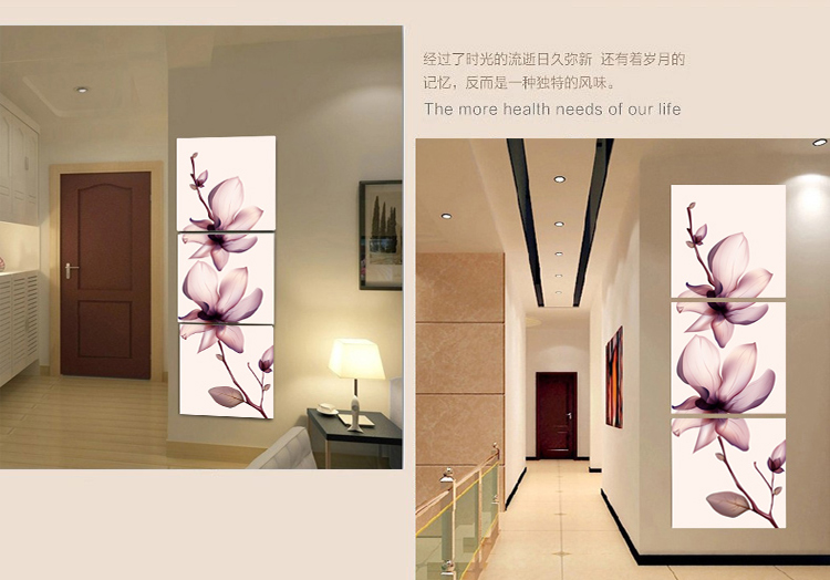 
                                                                                恋之屋 现代玄关无框画装饰画走廊过道壁画三联画 九鱼图电表箱挂画冰晶画 J款竹子 70*70/15mm布纹膜                