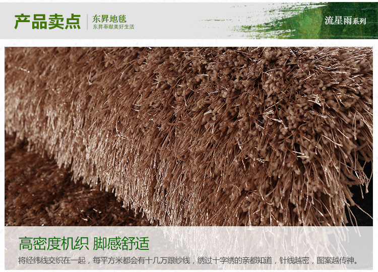 东升地毯 流星雨加厚8厘米 客厅地毯茶几沙发卧室床前床边飘窗大地毯 浅驼色 200x300cm