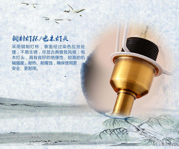 中式陶瓷台灯卧室床头灯 美式客厅台灯 手绘写意画婚庆装饰台灯 笑口常开