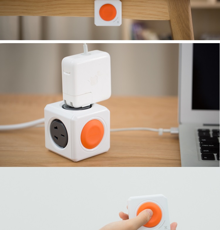 PowerCube Remote 全新三代无线遥控魔方插座-橙色1.5M带遥控器