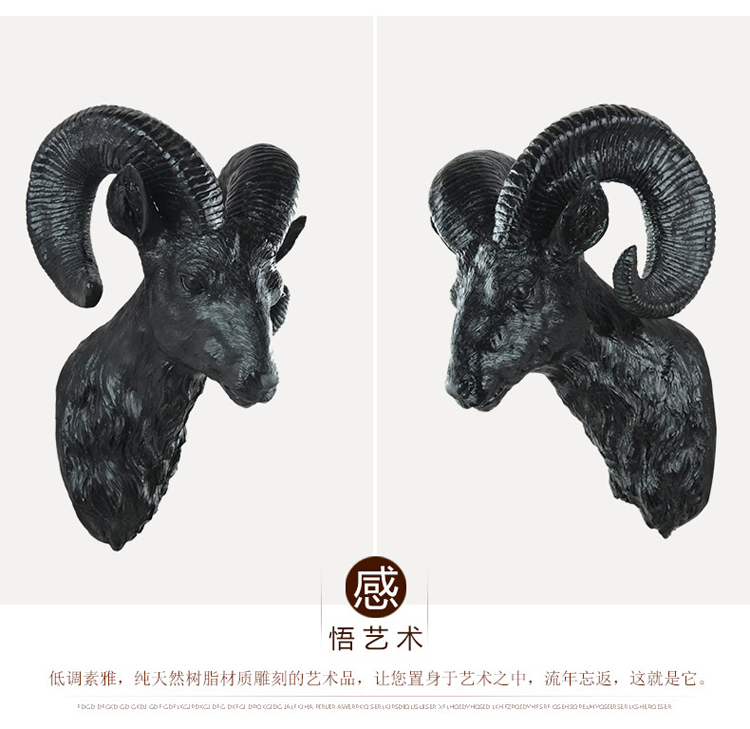 
                                                            欣润 仿真麋鹿头壁挂装饰品 欧式创意家居树脂客厅复古墙壁饰酒吧工艺品动物挂件 CR-110黑色+金色小鹿头壁挂                