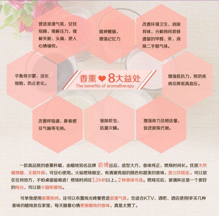 后博 复古铁罐香薰蜡 香薰植物精油 浪漫约会 放松生活 欢乐浪漫 8*5大号