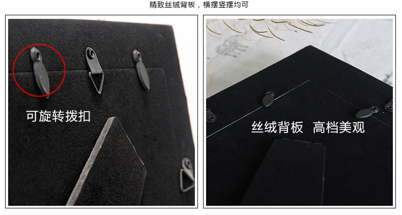 相框复古摆台挂墙6寸7寸10寸方形做旧欧式相框创意美式儿童画框 银色 10寸