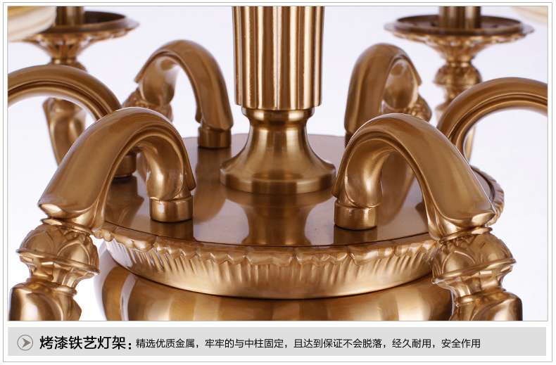 美式吊灯餐厅客厅吊灯 现代卧室吊灯 简约仿铜欧式吊灯 0294-8