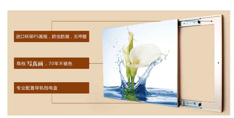
                                        华庭丽娜 电表箱装饰画可推拉盖电表箱无框遮挡画现代装饰画餐厅电闸箱 可来图定制无框画 爱情心树 40*50cm默认右推                