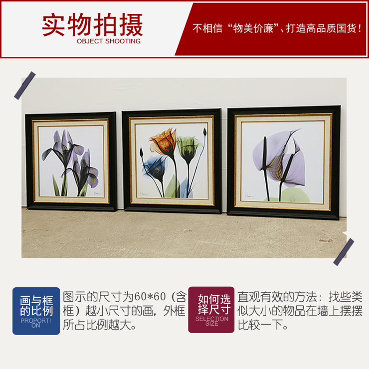 
                                        [大户人家]大框画世家 现代简约客厅装饰画 现代美式卧室床头墙壁画 图1和图2 50*50                