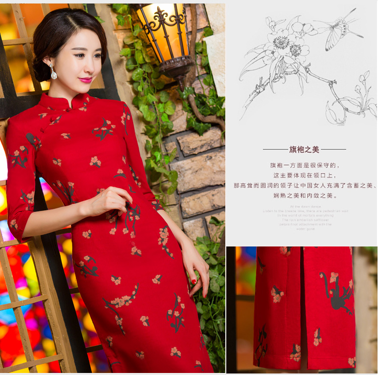 In accordance with the 2015 autumn Carlisle-three new for women of nostalgia for the video in the thin qipao Sau San large cuff improved long cheongsam dress linen HUANGMEI XXL picture, prices, brand platters! The elections are supplied in the national character of distribution, so action, buy now enjoy more preferential! As soon as possible.