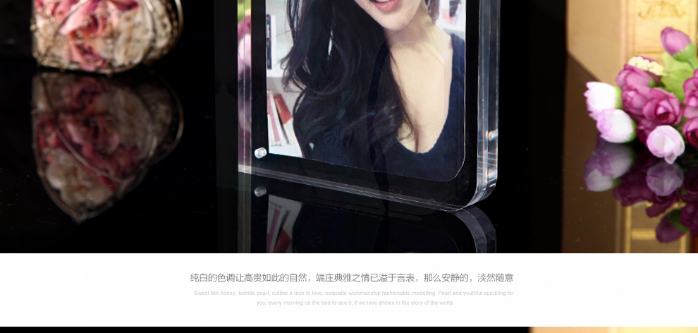 
                                                                                品旭 简约现代个性艺术照亚克力相框相架磁石框摆台5寸/6寸/7寸/8寸/10寸 对角圆弧 10寸（12+12mm）                