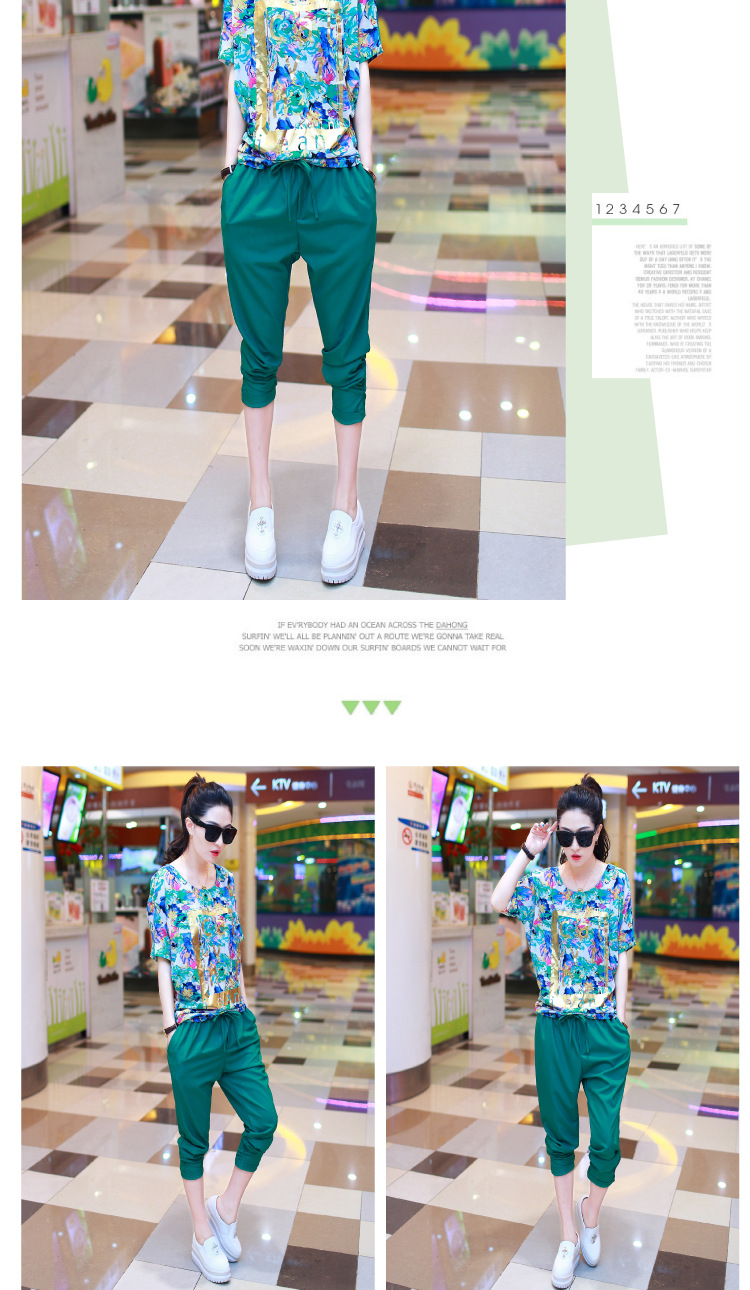 The 21st century is the increasing female thick mm summer short-sleeved T-shirt Jack thick sister Korean version 7 pants Leisure package B 273 green XXL pictures, price, brand platters! Elections are good character, the national distribution, so why buy now enjoy more preferential! Health