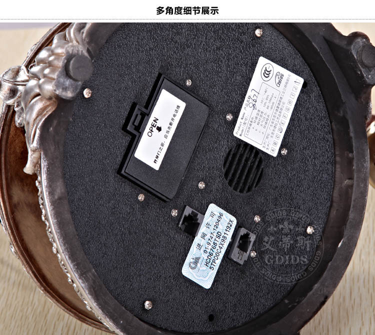 艾蒂斯   欧式复古时尚创意电话机 简约家用高档仿古电话机 座机电话 古典木