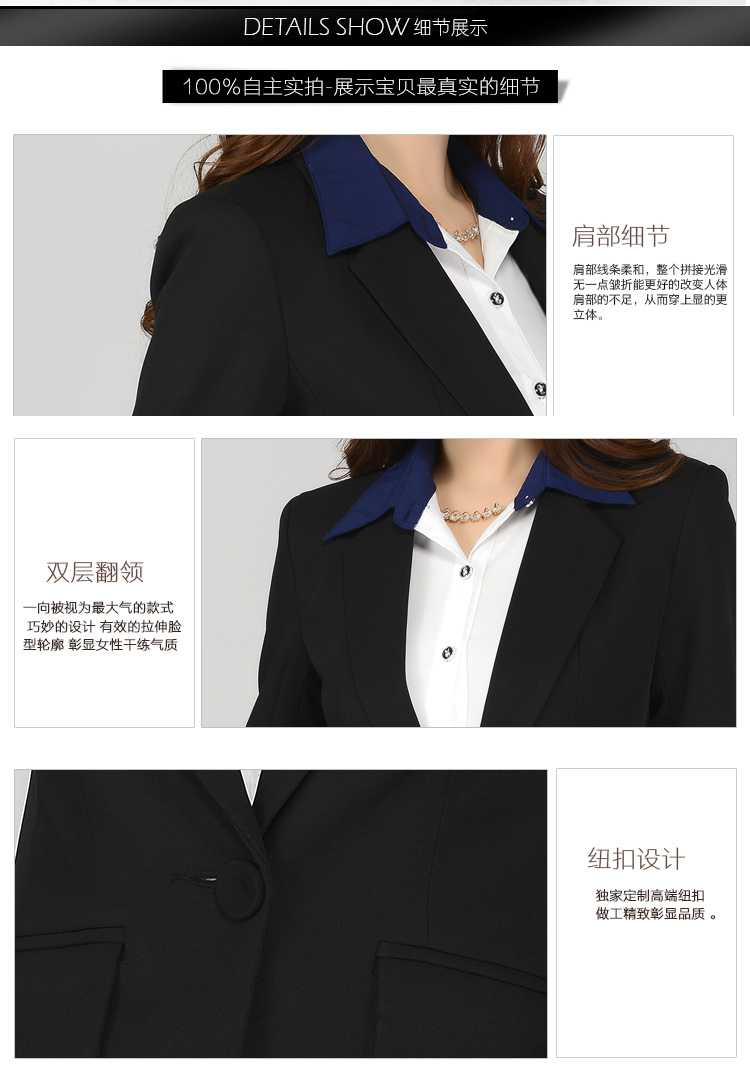 卡茗语 新款小西装女春秋修身显瘦通勤韩版长袖一粒扣女士显瘦小西装 黑色西装 S 黑色西装 S