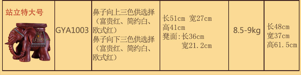 
                                                                                得美莱斯 换鞋凳摆件 客厅大象摆件创意装饰家居饰品摆设工艺礼品结婚礼物乔迁新居开业送礼招财摆件 站立加大号欧式红(鼻子向上)                
