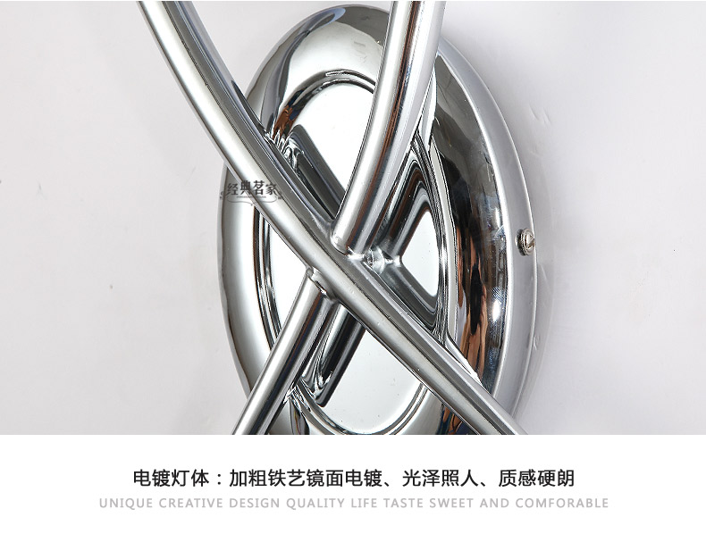 经典茗家灯饰现代简约创意玻璃壁灯卧室床头灯具双头温馨过道灯饰印花B06 灯具/不带灯泡