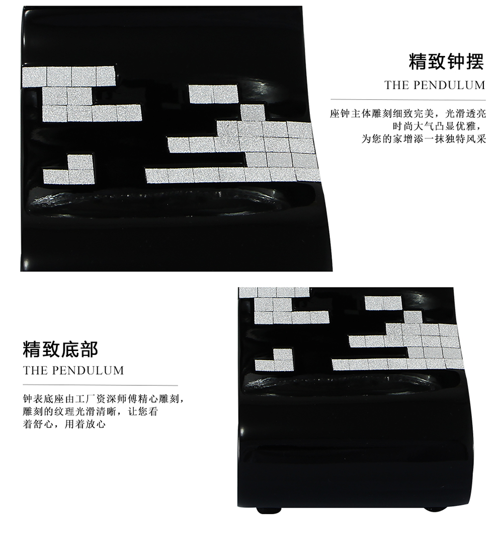 佳话坊JIAHUA时尚欧式座钟大号仿古钟表台钟大码时钟客厅创意钟电池钟圆形钟 欧式钟客厅表 黑色