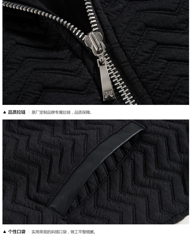 森马短外套  2015秋装新款 女士合体短款休闲外套夹克韩版上衣潮 黑色9000 S