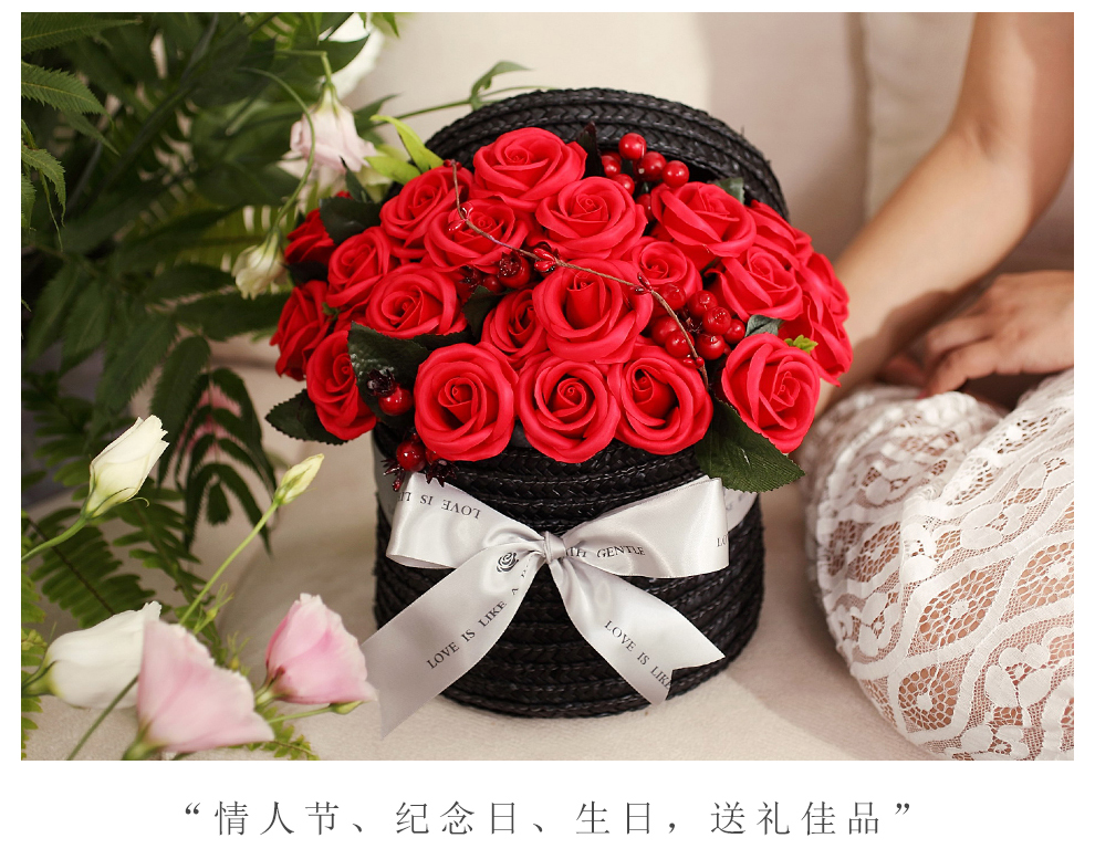 i"m huahua保鲜花速递玫瑰花礼盒同城送花生日三八妇女节礼物送女友送