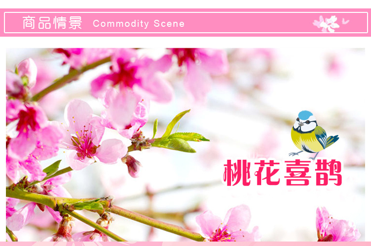 凡雅空间 可移除墙贴纸贴画卧室电视墙客厅浪漫花卉春暖花开墙贴桃花喜鹊 桃花喜鹊 特大号
