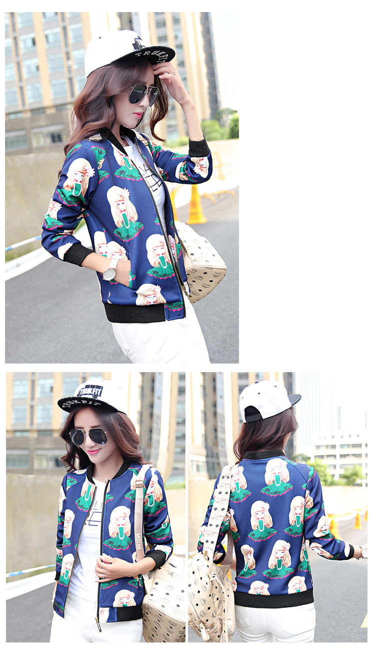 薇拉风2015秋季新款韩版女装棒球服百搭短外套上衣 红色 XL