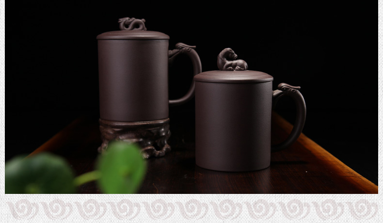 
                                        茗臣尚品 宜兴紫砂杯茶具 办公室茶杯 龙马精神杯 龙吟                