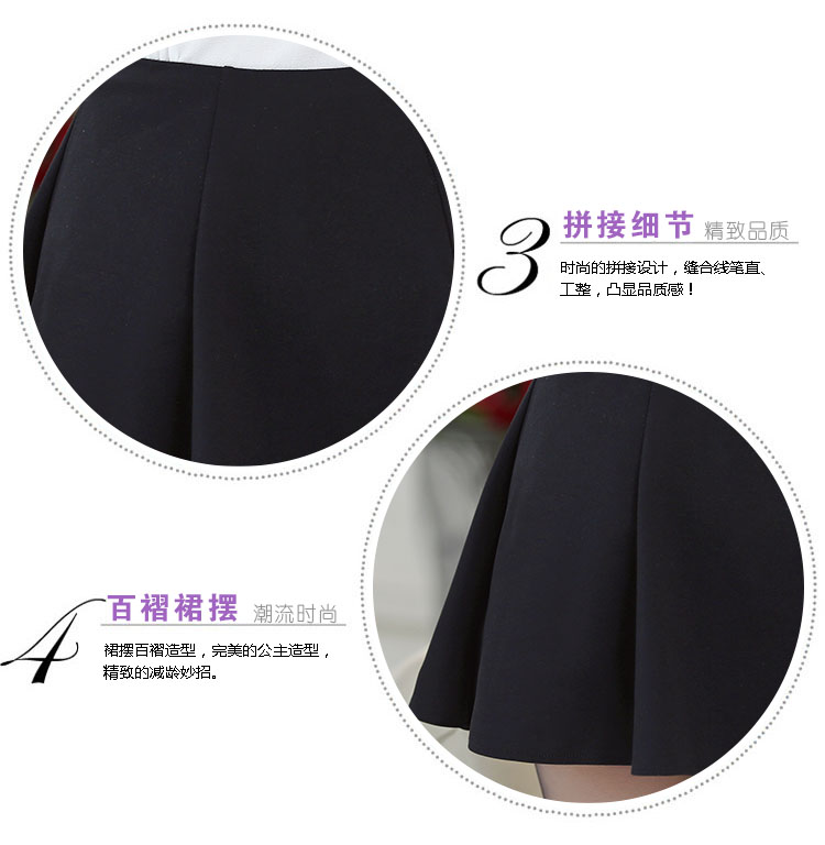 璐瑞尔缦新款韩版半身裙显瘦高腰短裙夏 A字裙伞裙女百褶裙蓬蓬裙 黑色 M