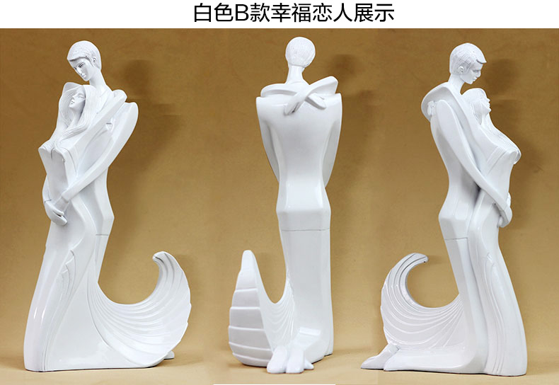 靓莎莎 欧式客厅电视柜酒柜装饰品摆件闺蜜创意实用结婚礼物卧室工艺礼品 蓝色A款 高 29CM