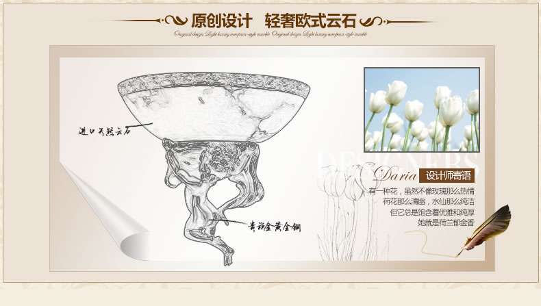 
                                        戴维亚 欧式壁灯云石全铜美式乡村壁灯客厅餐厅灯具复式楼别墅楼梯过道灯饰 天使壁灯40cm向右 云石定制                