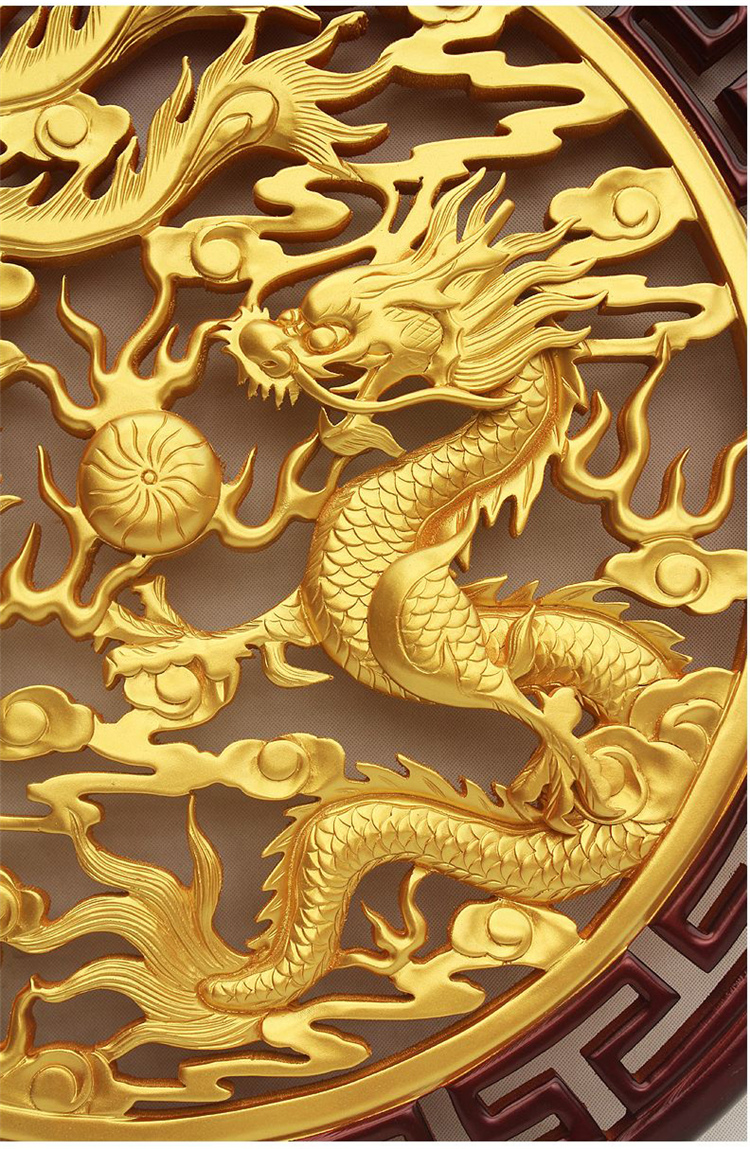 
                                                                                罗诗玛诺 东阳木雕挂屏麒麟挂件工艺品 乔迁搬家礼品壁挂中式玄关家居装饰品 客厅茶室圆形木雕挂屏 麒麟祥瑞                