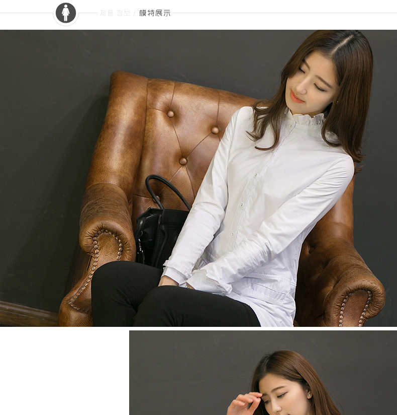 青纯木子2015秋季新款长袖衬衫 女 夏中长款大码衬衣QCMZ73 白色 XL