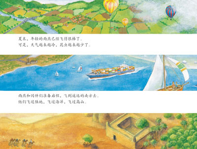 燕子的旅行/海豚绘本花园 3-6-9岁幼儿童睡读物故事绘本绘画书 宝宝子