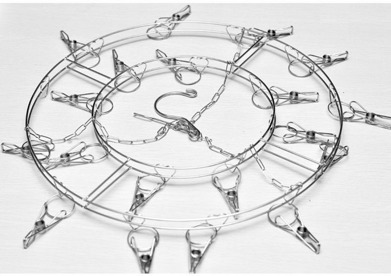 
                                                            品纳 晾衣架 不锈钢晒衣架 袜子 内衣多头夹 20夹方形加厚                