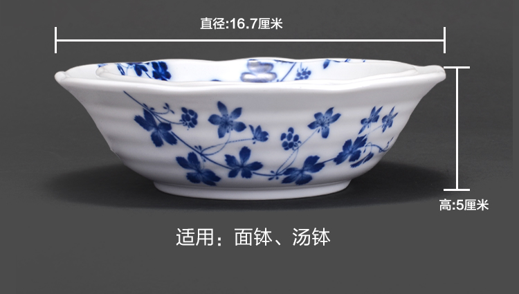 爱悦居 进口盘子饭碗日式餐具套装 日本美浓烧米饭汤碗 酒店家用高档釉下彩和风陶瓷碗盘套装 野草莓16.7cm面钵1只