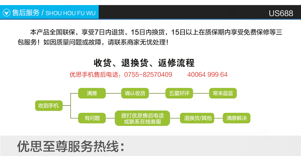 优思（Uniscope）US688  电信4G手机 双卡双待 白色