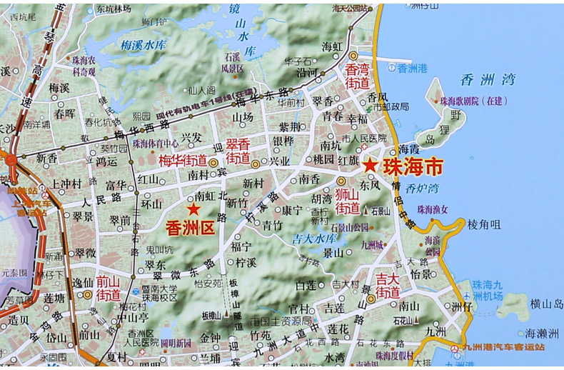 2017 珠海市地图挂图 约1.6*1.