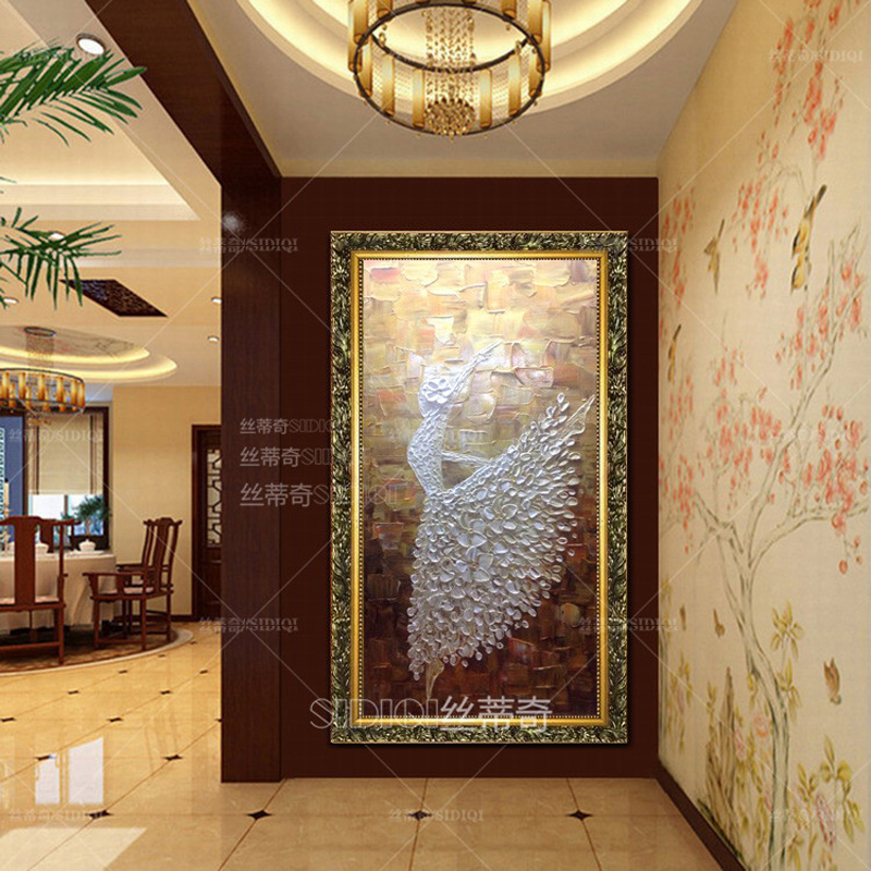
                                        丝蒂奇SIDIQI玄关手绘欧式油画抽象挂画现代家居走廊壁炉时尚装饰有框画竖版酒店壁画芭蕾舞 欧式香槟外框 宽70*高130                