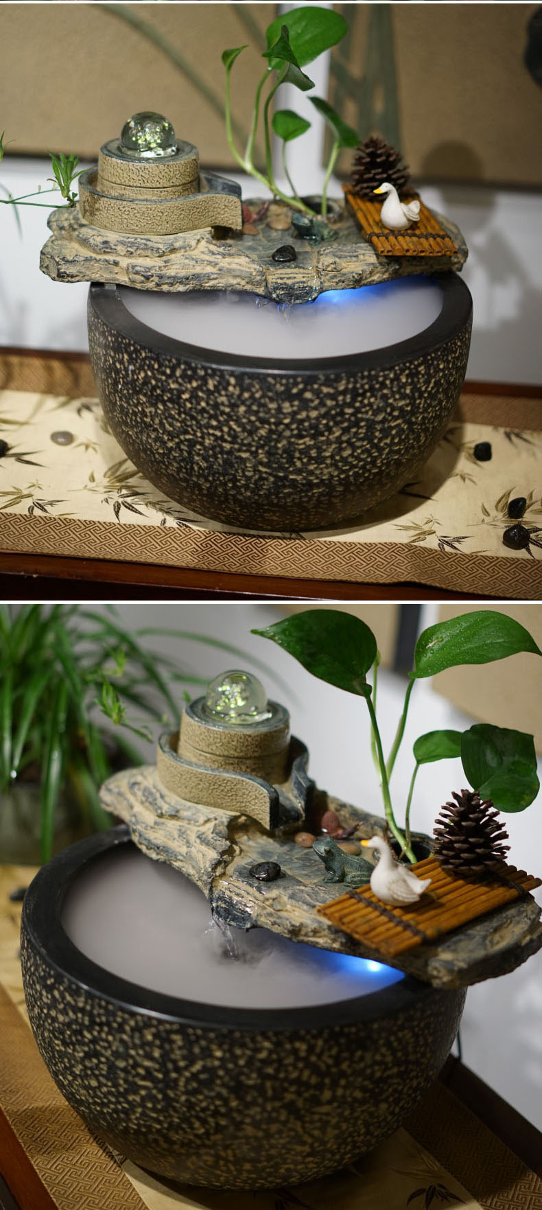 匠心坊 流水摆件时来运转 装饰工艺品水景喷泉风水球客厅流水器