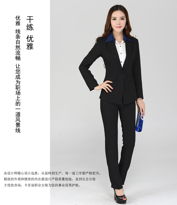 卡茗语 新款小西装女春秋修身显瘦通勤韩版长袖一粒扣女士显瘦小西装 黑色西装 S 黑色西装 S