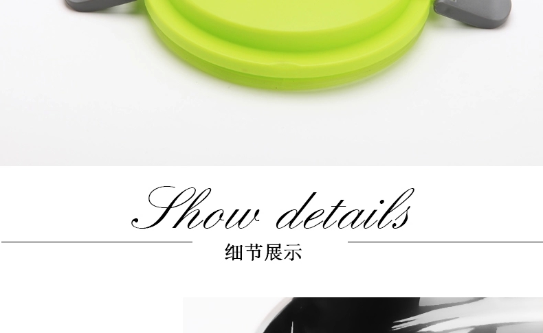 
                                        庆展 便携不锈钢密封圆形可爱便当盒多层保温饭盒 天蓝色 单层                