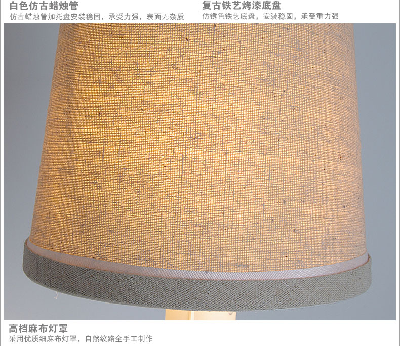 集和 壁灯美式乡村小鸟灯具 客厅走廊过道灯饰 北欧宜家卧室复古床头壁灯 布艺灯罩(单头)小鸟壁灯