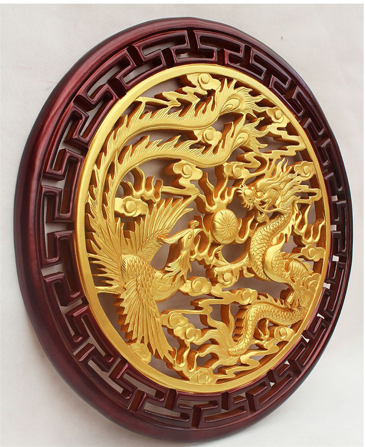 
                                                                                罗诗玛诺 东阳木雕挂屏麒麟挂件工艺品 乔迁搬家礼品壁挂中式玄关家居装饰品 客厅茶室圆形木雕挂屏 麒麟祥瑞                