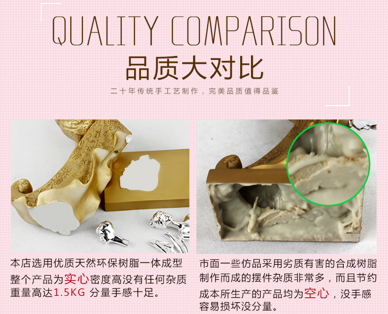 
                                        靓莎莎创意结婚装饰摆件工艺品送闺蜜朋友结婚纪念日艺术品 含情白色                