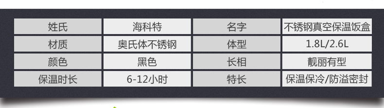 海科特大容量不锈钢保温饭盒3层多层保温桶学生保温提锅汤粥桶饭桶 真空保温2.6L