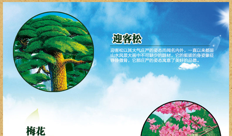 新款钻石画贴钻十字绣流水生财迎客松5D魔方钻圆钻客厅风景钻石绣 魔方圆钻167*83cm山水天空不贴