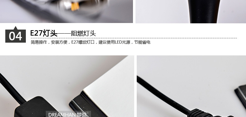 梦晗 欧式台灯 卧室床头灯美式乡村田园创意结婚装饰宜家复古客厅灯可调光灯具G800 G800-黑