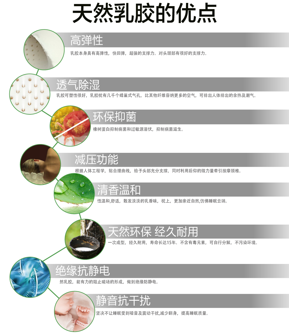 
                                        艾可麦 乳胶枕头颈椎枕护颈枕天然枕芯 白色 标准密度50D                
