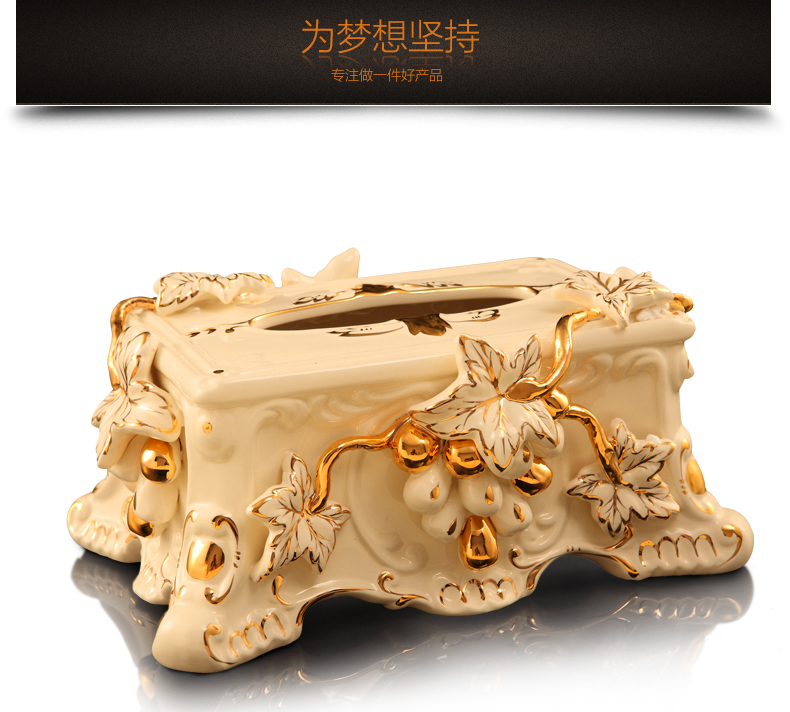 梵莎奇欧式纸巾盒 家居装饰品 抽纸盒 奢华客厅摆件结婚礼物